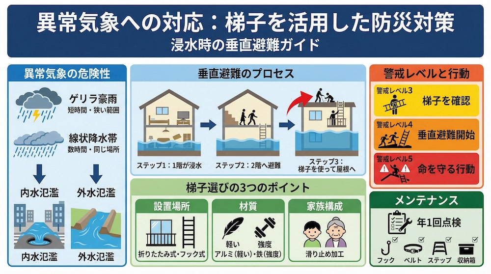 異常気象への対応：梯子を活用した防災対策