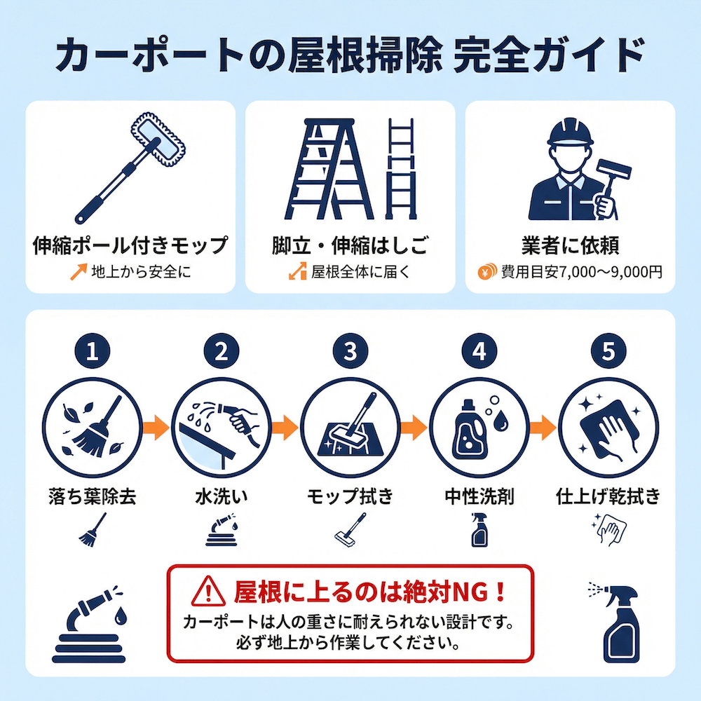 カーポートの屋根掃除完全ガイド