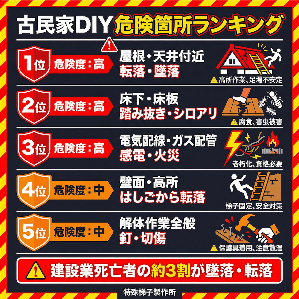 古民家DIY危険箇所ランキング
