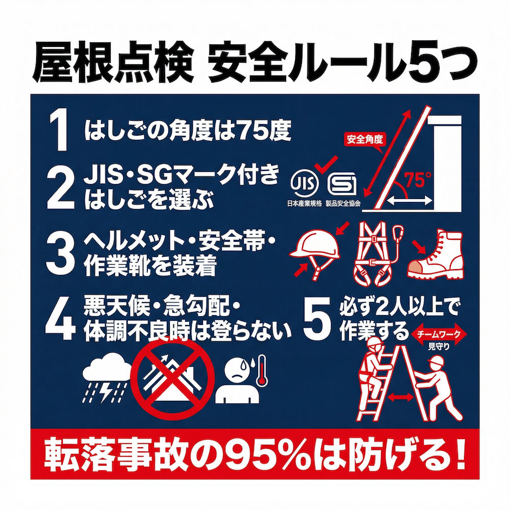屋根点検安全ルール5つ